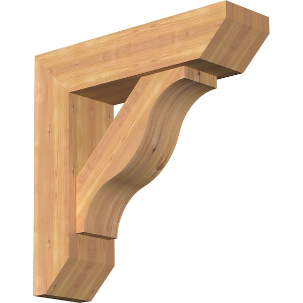 Ekena Millwork Funston Slat Smooth Bracket w/ Offset Brace, Western Red Cedar, 7 1/2"W x 28"D x 28"H BKT0806X28X28FST06SWR - main